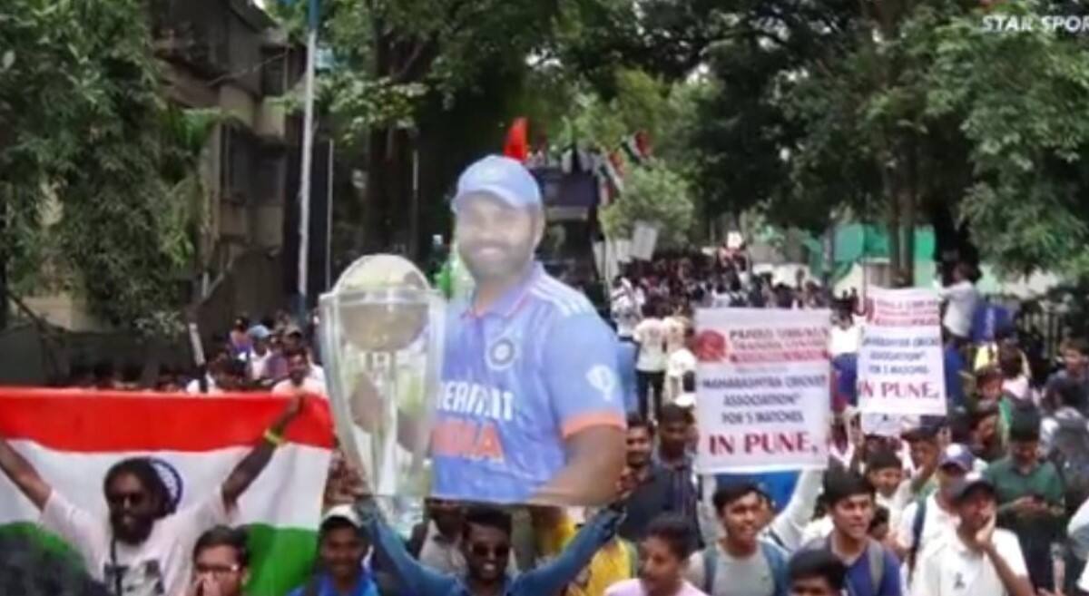 Rohit Sharma's Huge Cut-Out Holding World Cup 2023 Trophy Goes Viral